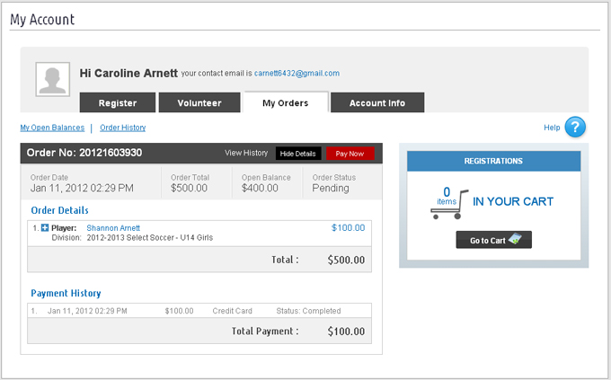 Credit Card payment to Open Balance