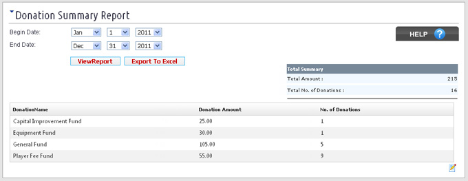 Donation Summary Report