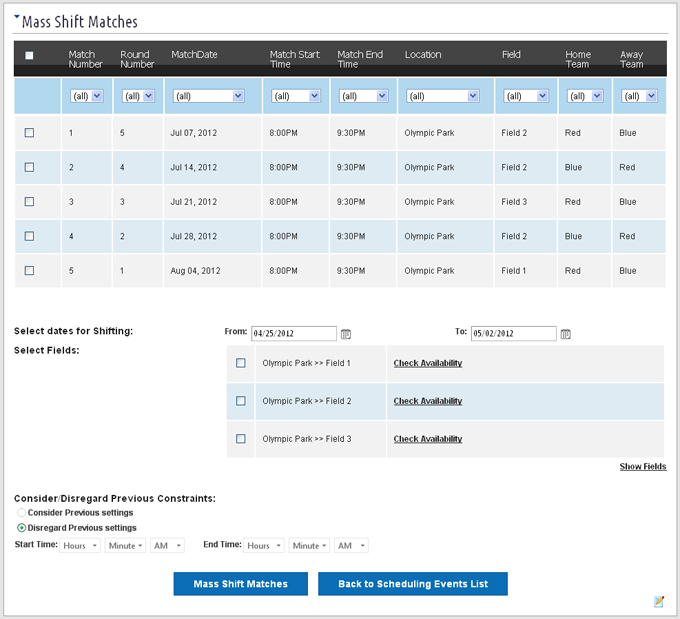 Mass Shift games for rain outs 