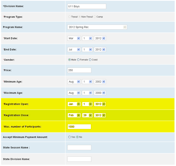 Auto Open and Close Registration