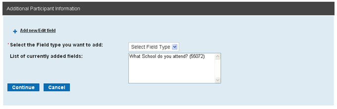 Registration Form Customizable per Program