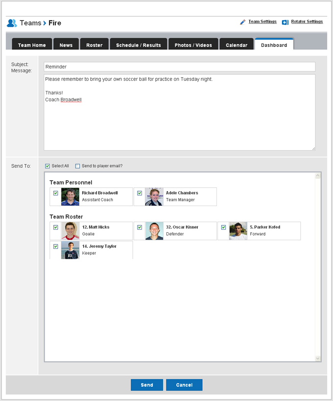 Team Dashboard