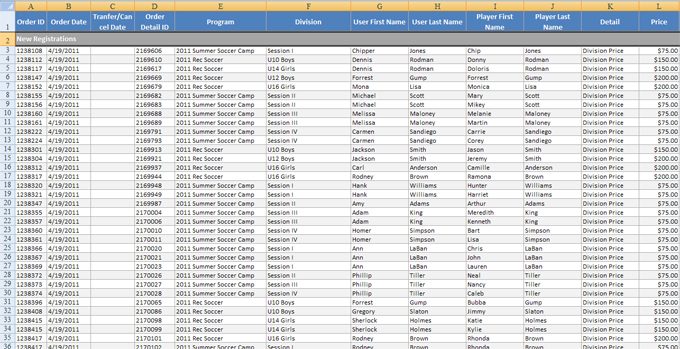 Export all Order Details