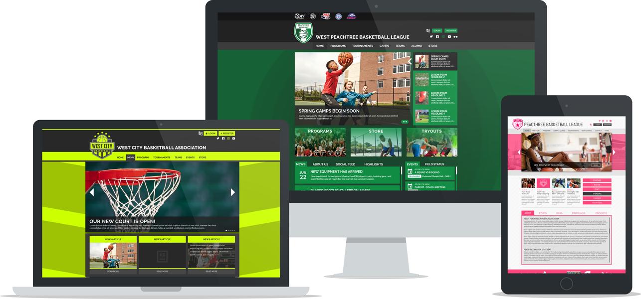 Basketball websites and online registration